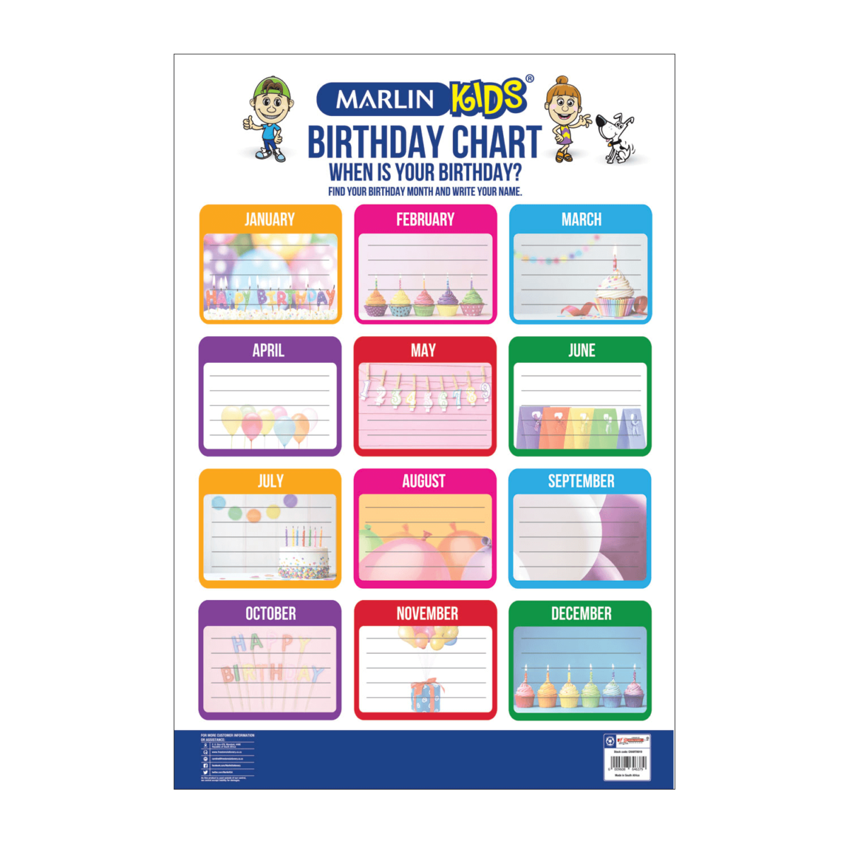 Marlin Birthday Chart Statco Office Supplies